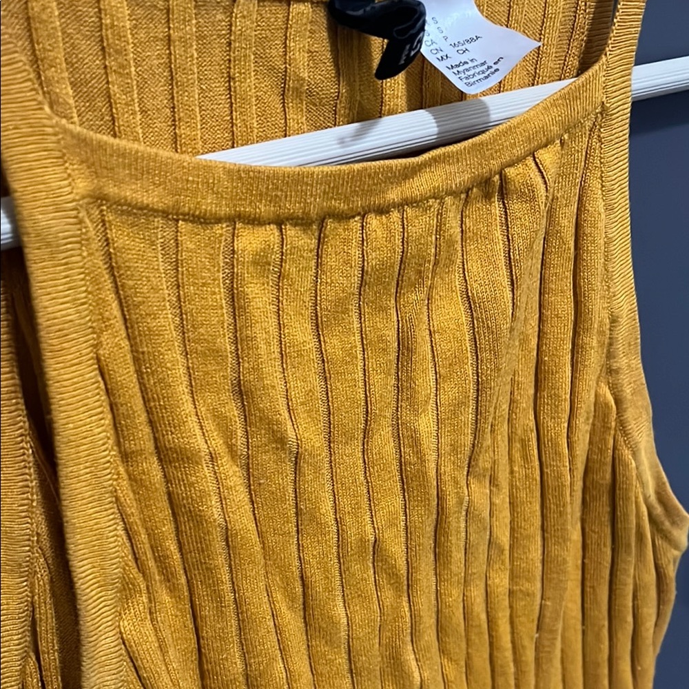 Golden Yellow Ribbed Tank Top - Picture 2 of 2